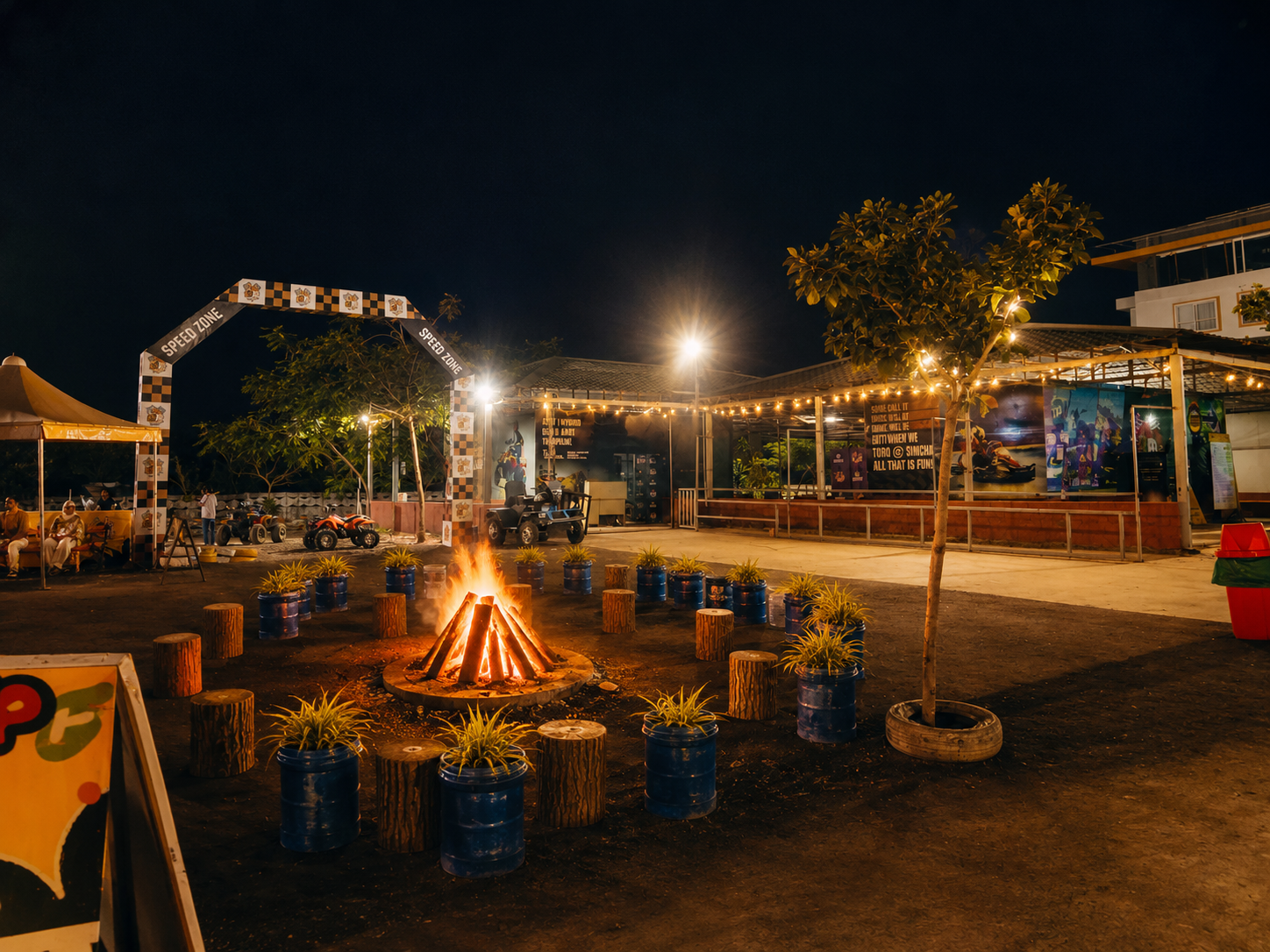 Bonfire at the resort